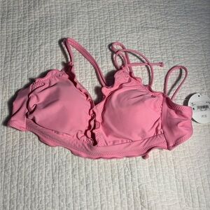 Pink Ruffled Bikini Top